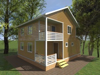 Каркасный дом 7х8 | Двухэтажные деревянные дома с балконом