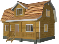 Каркасный дом 6х9 | Одноэтажные с мансардой деревянные дома с террасой